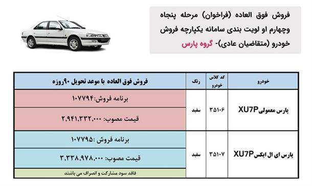 فروش فوری خودرو پژو پارس (بهمن 1402)